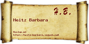 Heitz Barbara névjegykártya